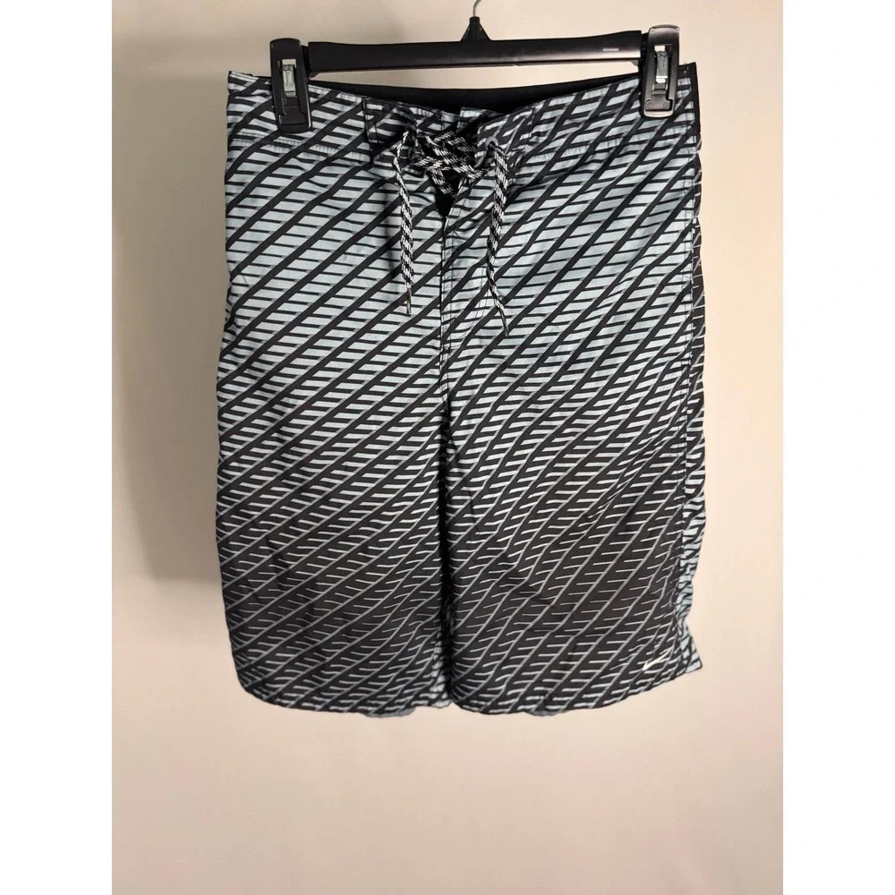 Nike - Swim Trunks Diagonal Stripe Lace Up‎ - Black Blue - S - Mens